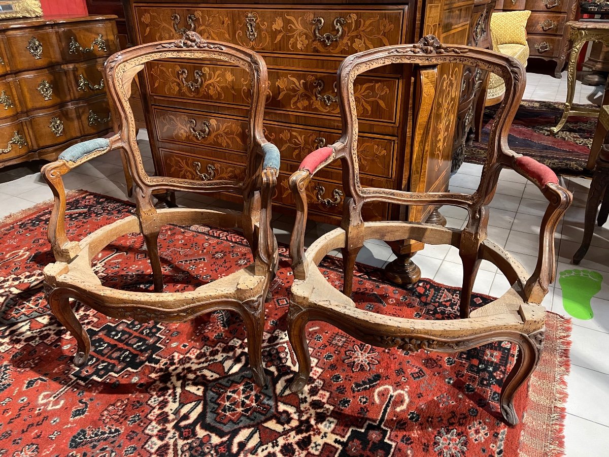Pair Of Louis XV Armchair Stamped