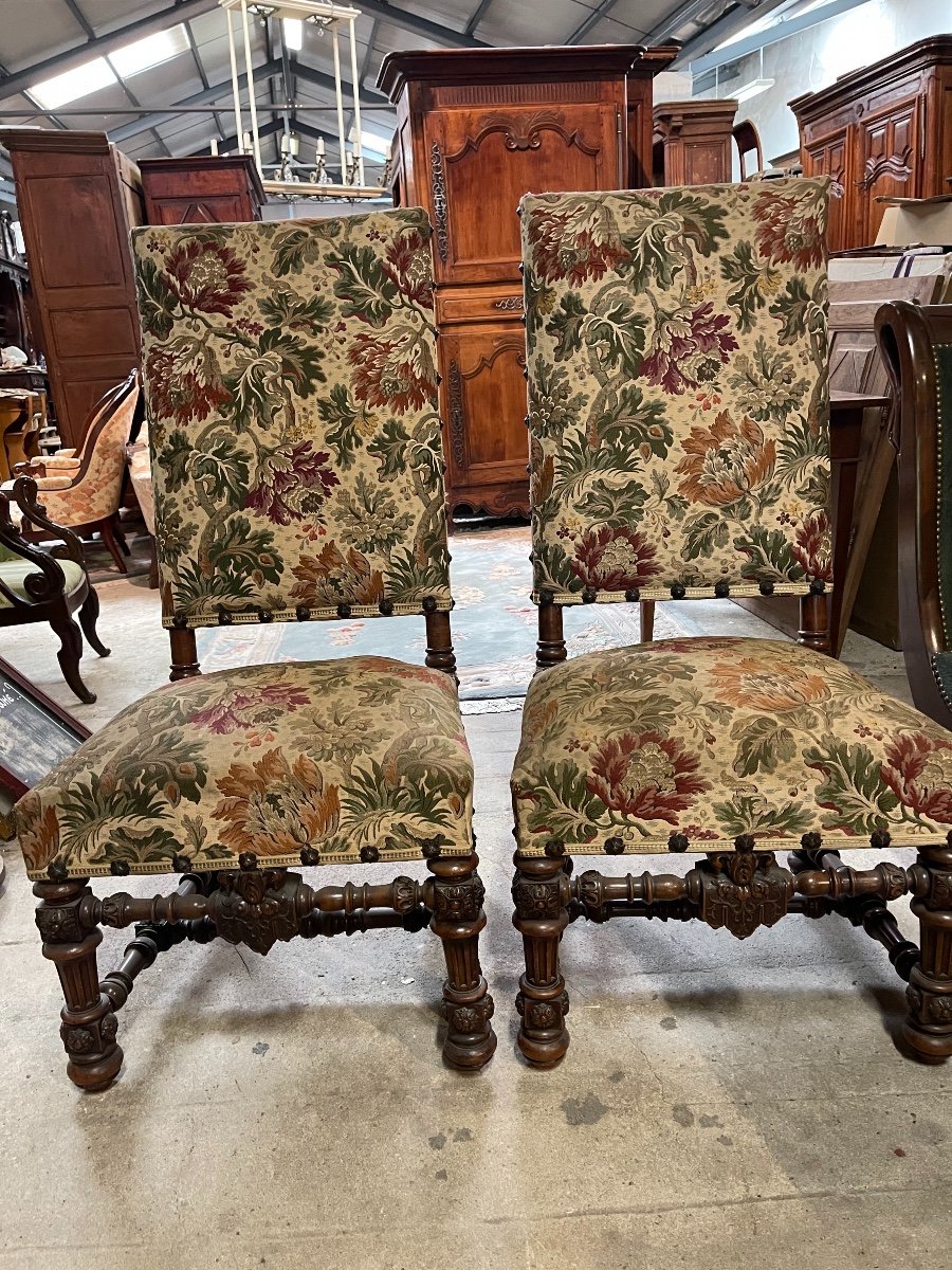 Paire De Chaise écusson Royal