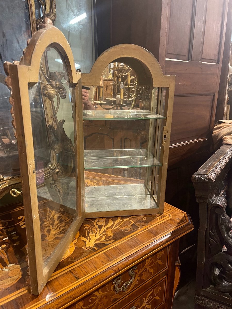 Paire De Vitrine Bois Doré-photo-2
