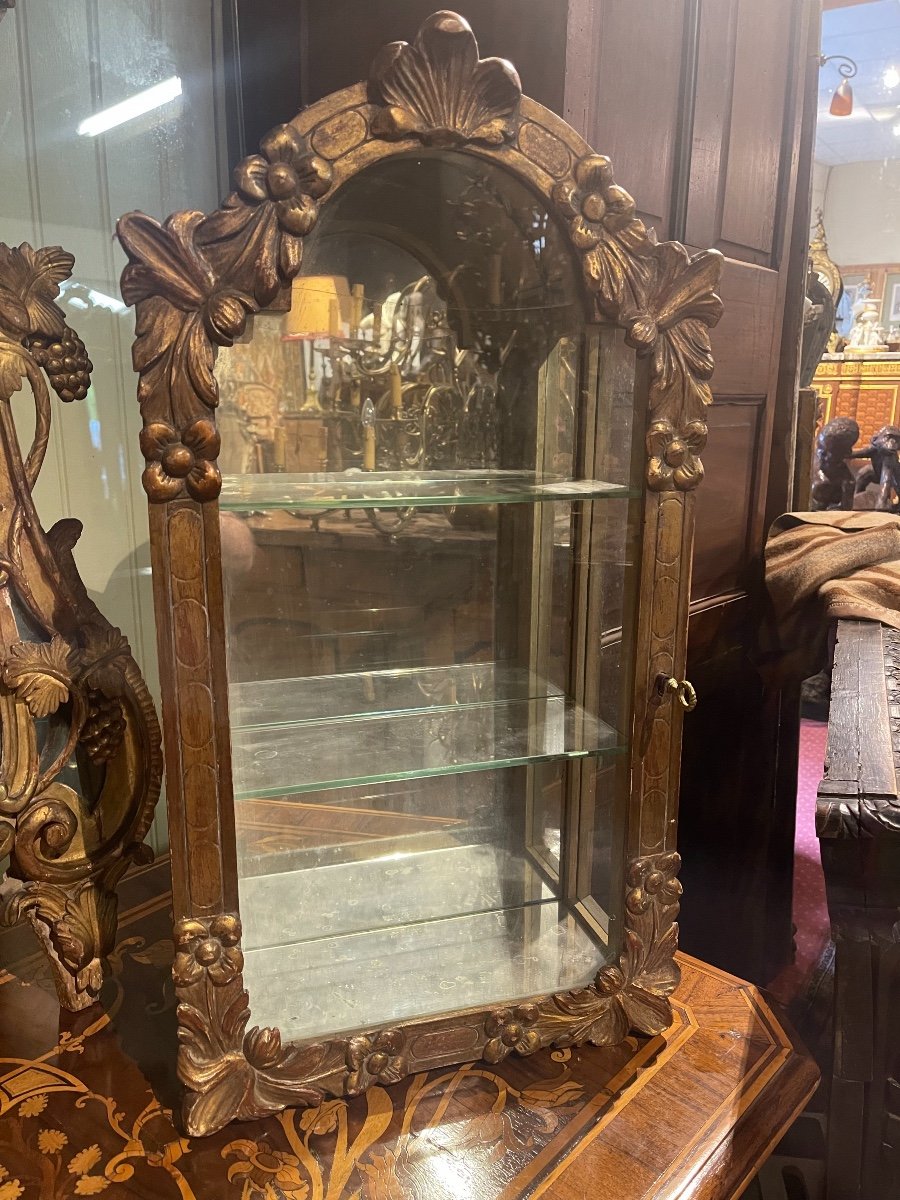 Paire De Vitrine Bois Doré-photo-4