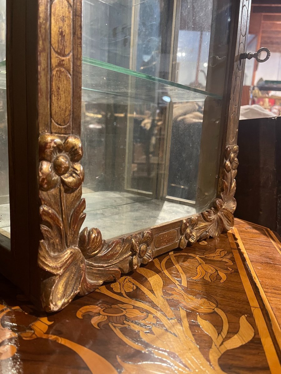 Paire De Vitrine Bois Doré-photo-1