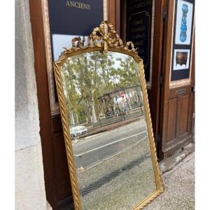 19th Century Louis XVI Style Mirror With Float Decoration
