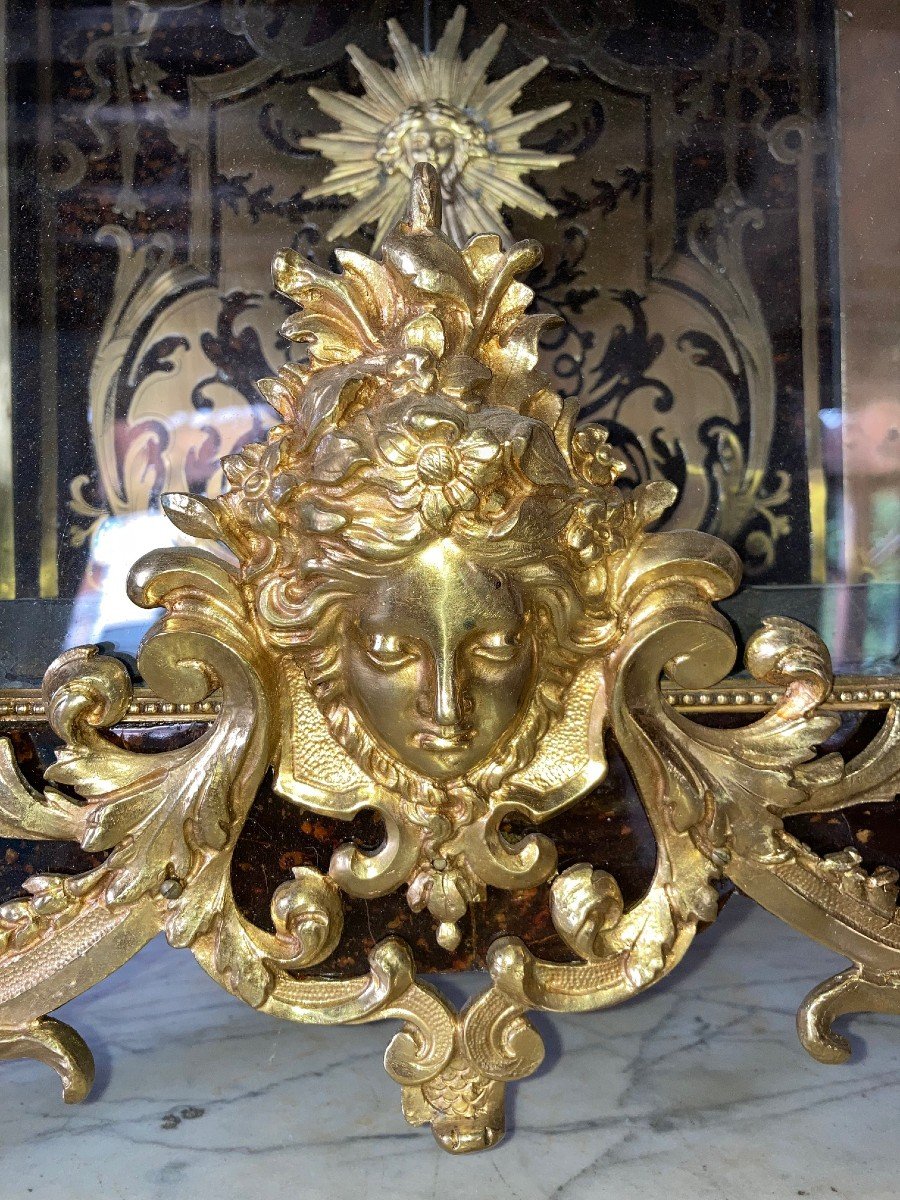 Cartel And Its Wall Console Regency Period, Movement Signed Baltazar Baltazar In Paris-photo-5