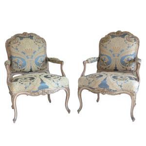 Paire de fauteuils d’époque Louis XV - Attribuée à Nicolas Heurtaut 