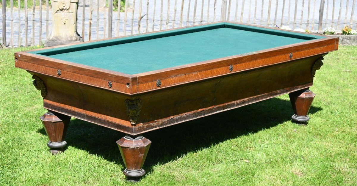 Charles X Billiard Table In Speckled Maple -photo-1