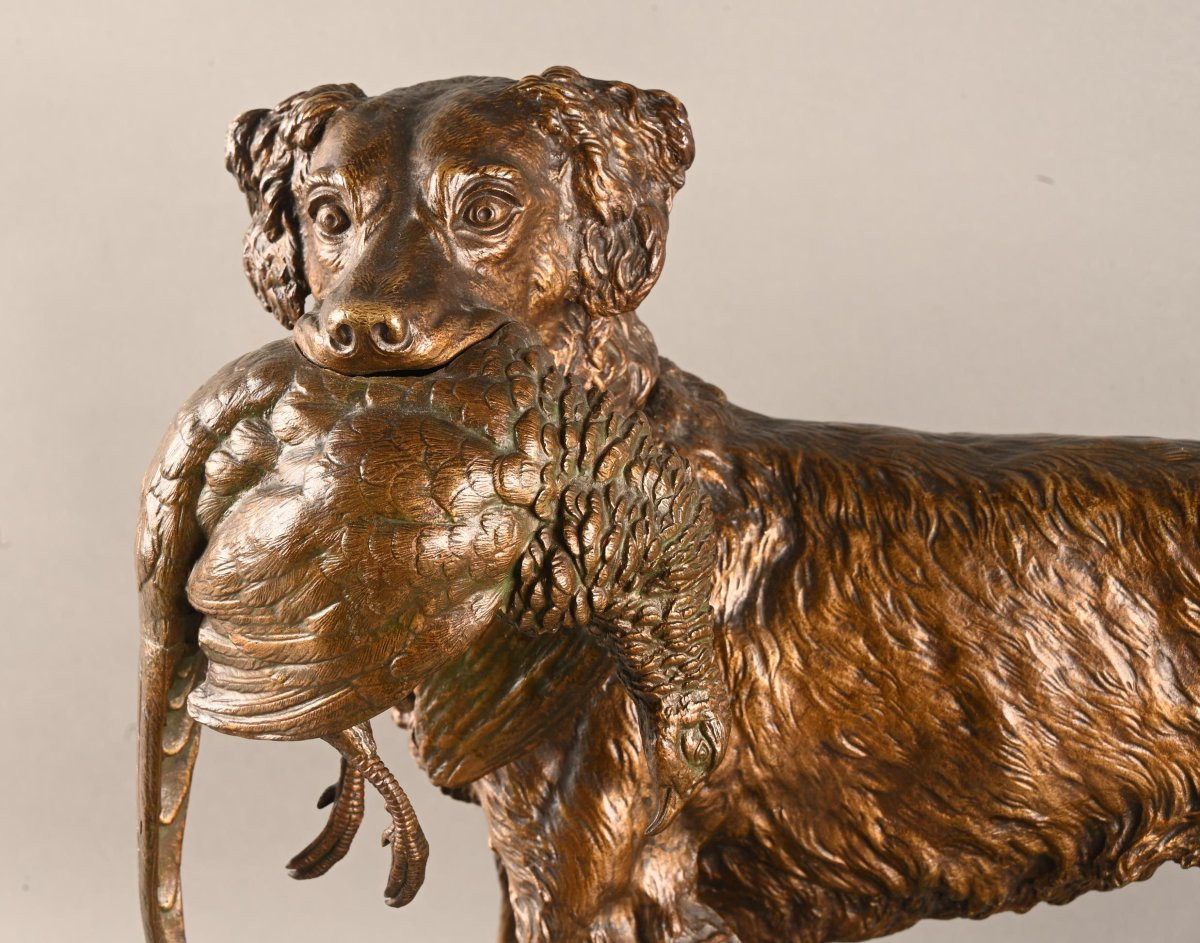 Patinated Bronze Sculpture Of A Dog -photo-2