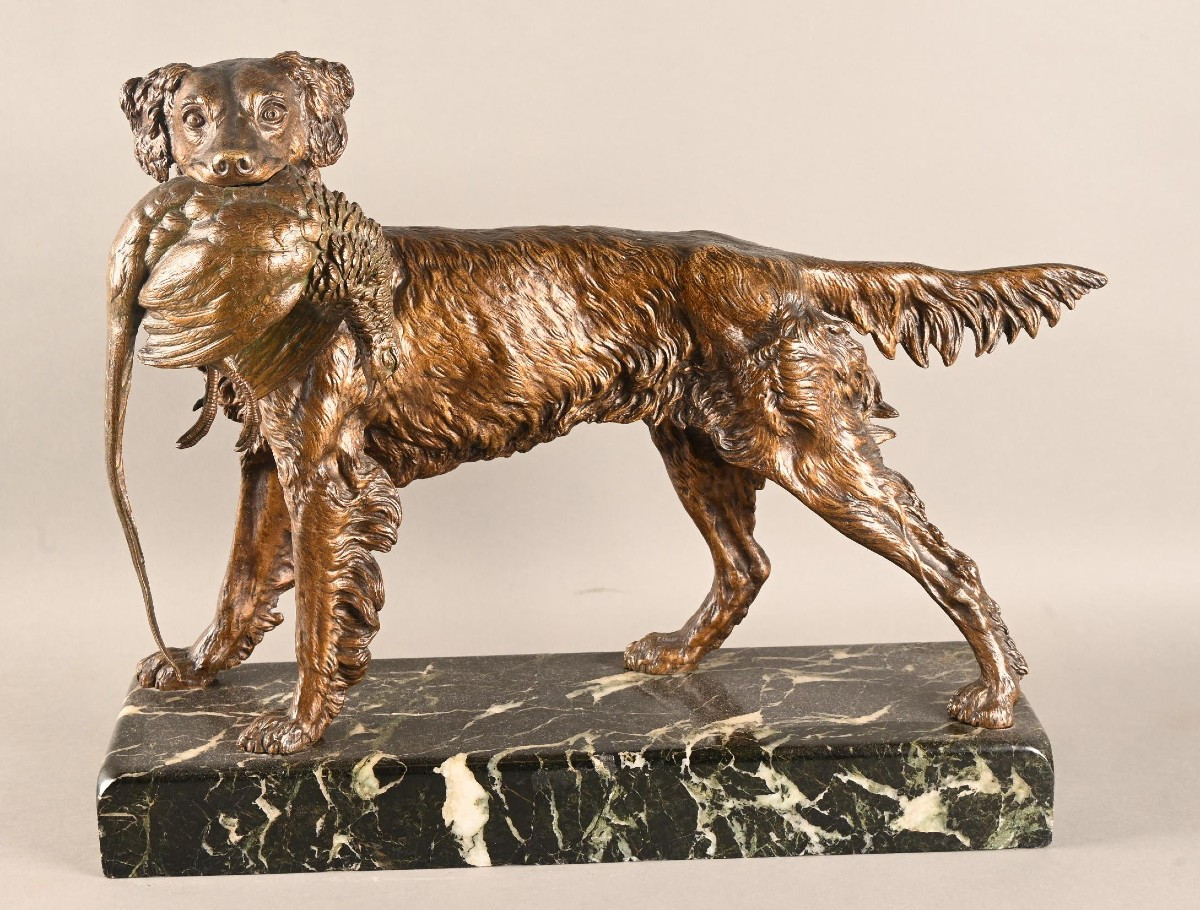 Patinated Bronze Sculpture Of A Dog 