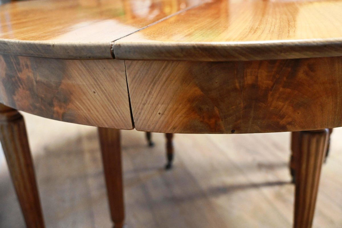 Long And Elegant Oval Louis-philippe Dining Table In Mahogany-photo-2