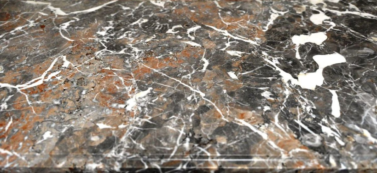 Secrétaire Transition en marqueterie de bois exotique à pans coupés -photo-4