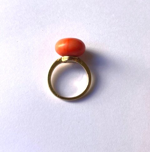 Bague Corail Cabochon, Napoléon III-photo-4