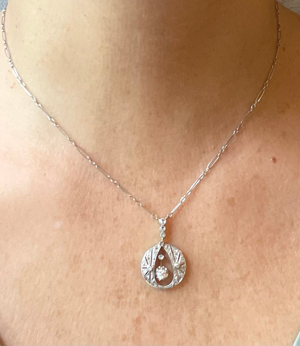Art Deco Era Necklace, Diamonds-photo-2