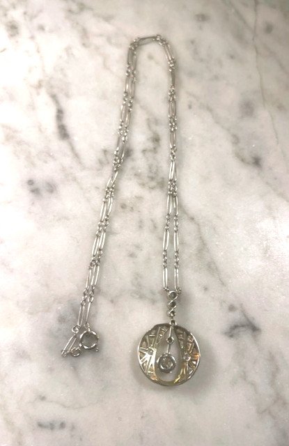 Art Deco Era Necklace, Diamonds-photo-3