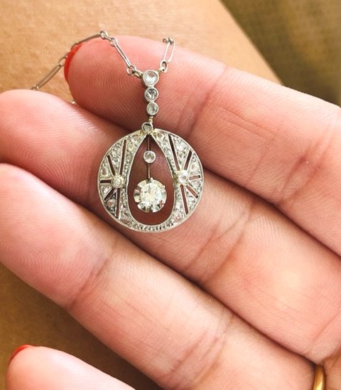 Art Deco Era Necklace, Diamonds-photo-1