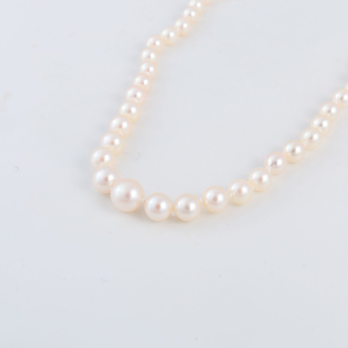 Necklace Of Falling Cultured Pearls, 19th Century Clasp-photo-4