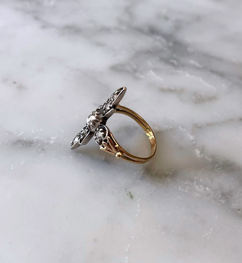 Bague marquise, diamants, début  XXéme-photo-4
