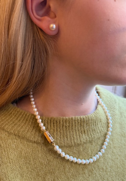Cultured Pearl Choker Necklace, 19th Century Clasp-photo-2