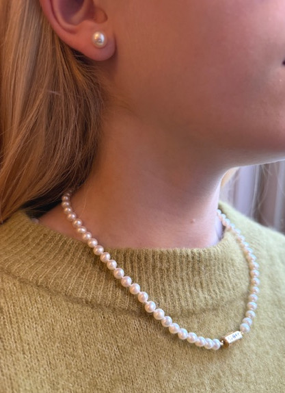 Cultured Pearl Choker Necklace, 19th Century Clasp-photo-3