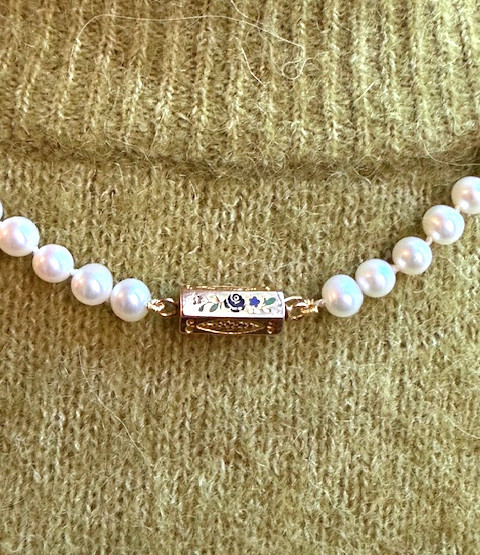 Cultured Pearl Choker Necklace, 19th Century Clasp-photo-4