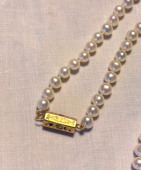 Cultured Pearl Choker Necklace, 19th Century Clasp-photo-1