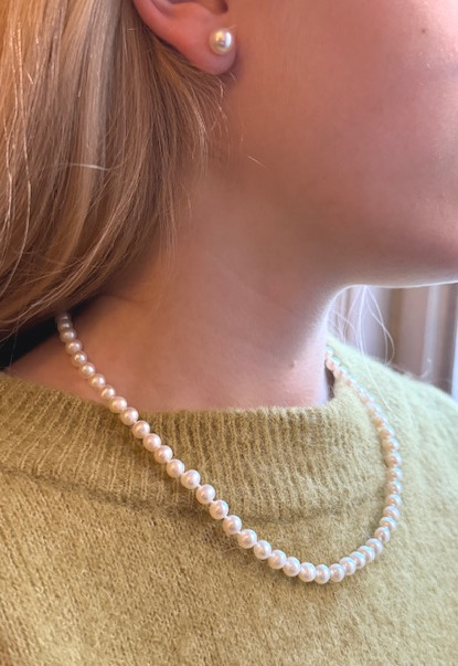 Cultured Pearl Choker Necklace, 19th Century Clasp-photo-3