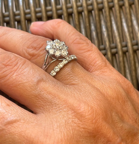 Alliance "Chirol", diamants, platine et or gris-photo-4