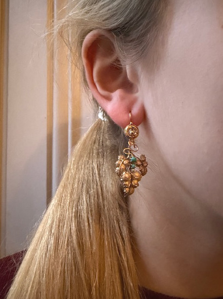 Grape Cluster Earrings, Late 19th Century-photo-2