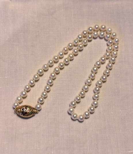 Collier choker de perles de culture, fermoir XIXéme