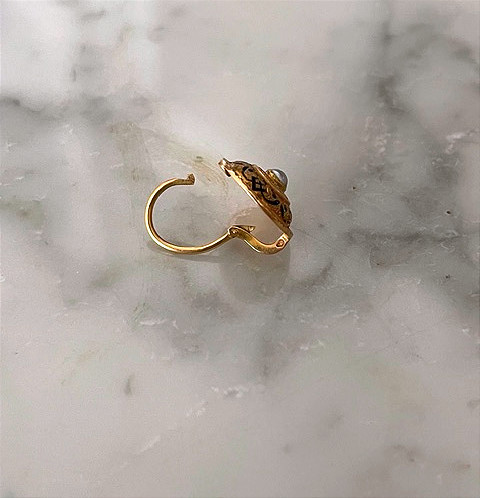 Paire de dormeuses, perles, fin XIXéme-photo-2