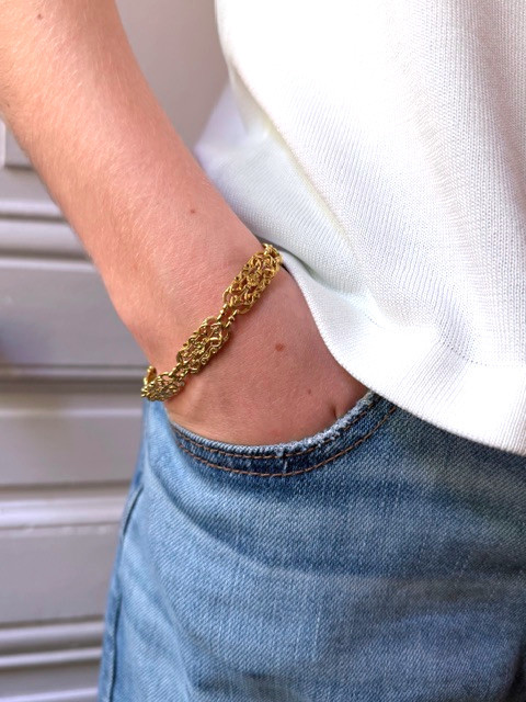 Bracelet or jaune, fin XIXéme, travail Français-photo-3