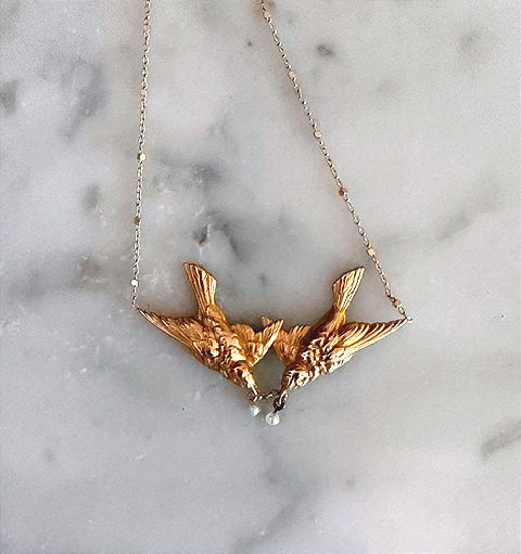 Collier aux oiseaux, travail Français-photo-2