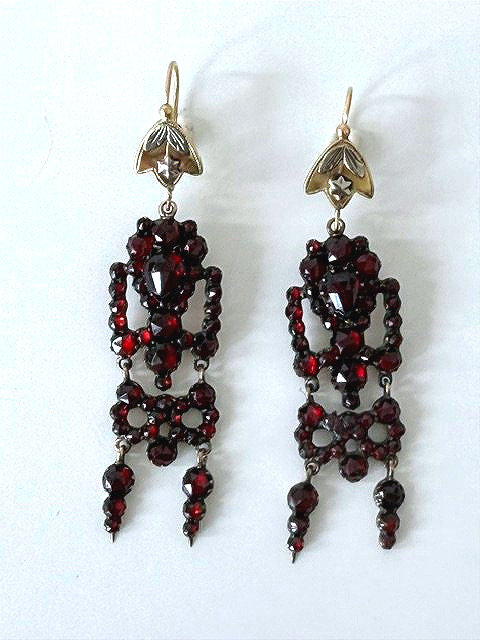 Pair Of Garnet-set Earrings, French Work.-photo-2
