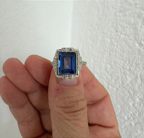 Art Deco-era Ring, Made In France-photo-3