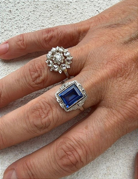 Art Deco-era Ring, Made In France-photo-4