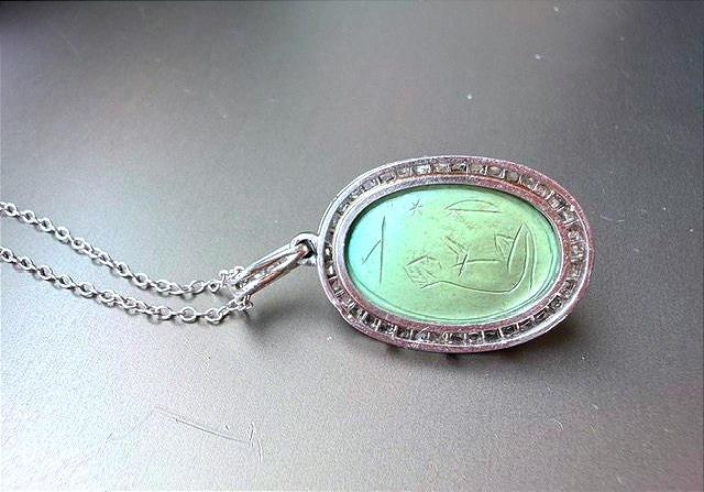 Scarab Pendant, Art Deco Period-photo-3