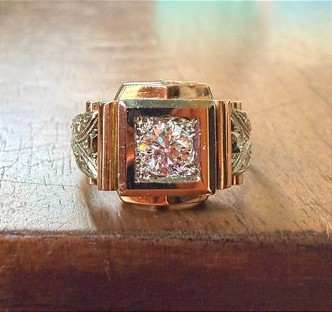 Bague Art Déco, diamant, travail français