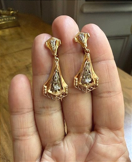 Paire de boucles d 'oreille 1940-photo-1