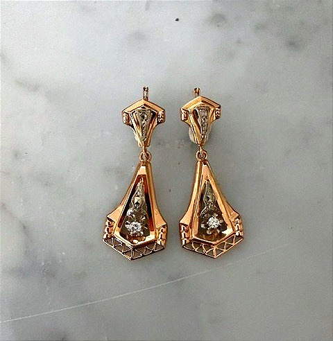 Paire de boucles d 'oreille 1940