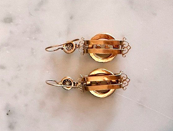 Paire de pendants d'oreilles, époque Napoléon III-photo-1