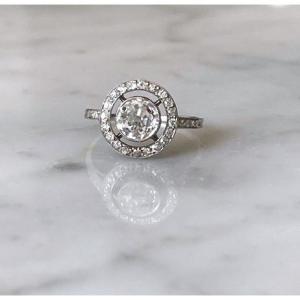 Bague Art Déco, Diamants et platine
