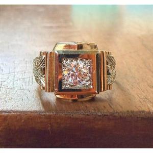 Bague Art Déco, diamant, travail français