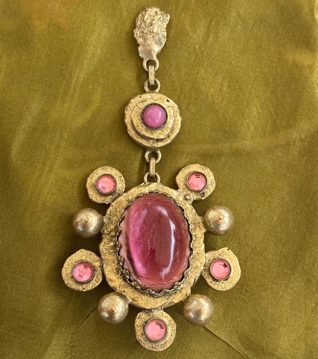 Joaillerie Vintage Bijoux Couture Henry Perichon Broche-pendentif Pièce Unique Circa 1955/65