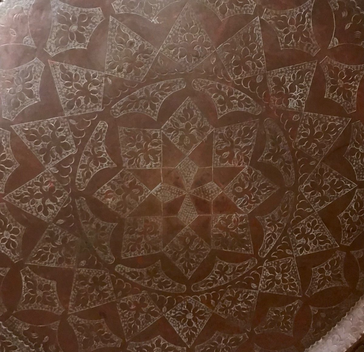 Art Islamique Maghreb Dinanderie XXème Important Plateau D’apparat Cérémoniel Diamètre 97,5 Cm-photo-4