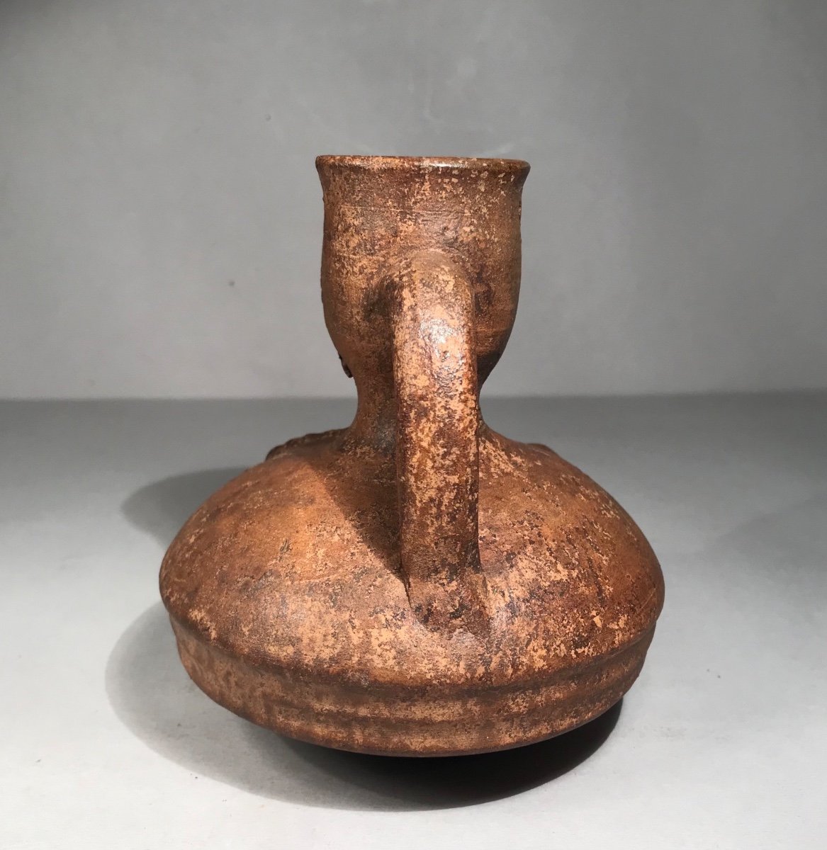 Archéologie Art Gallo-romain Vase Anthropomorphe Oenochoé En Terre Cuite IIIème/vème Siècle  -photo-2