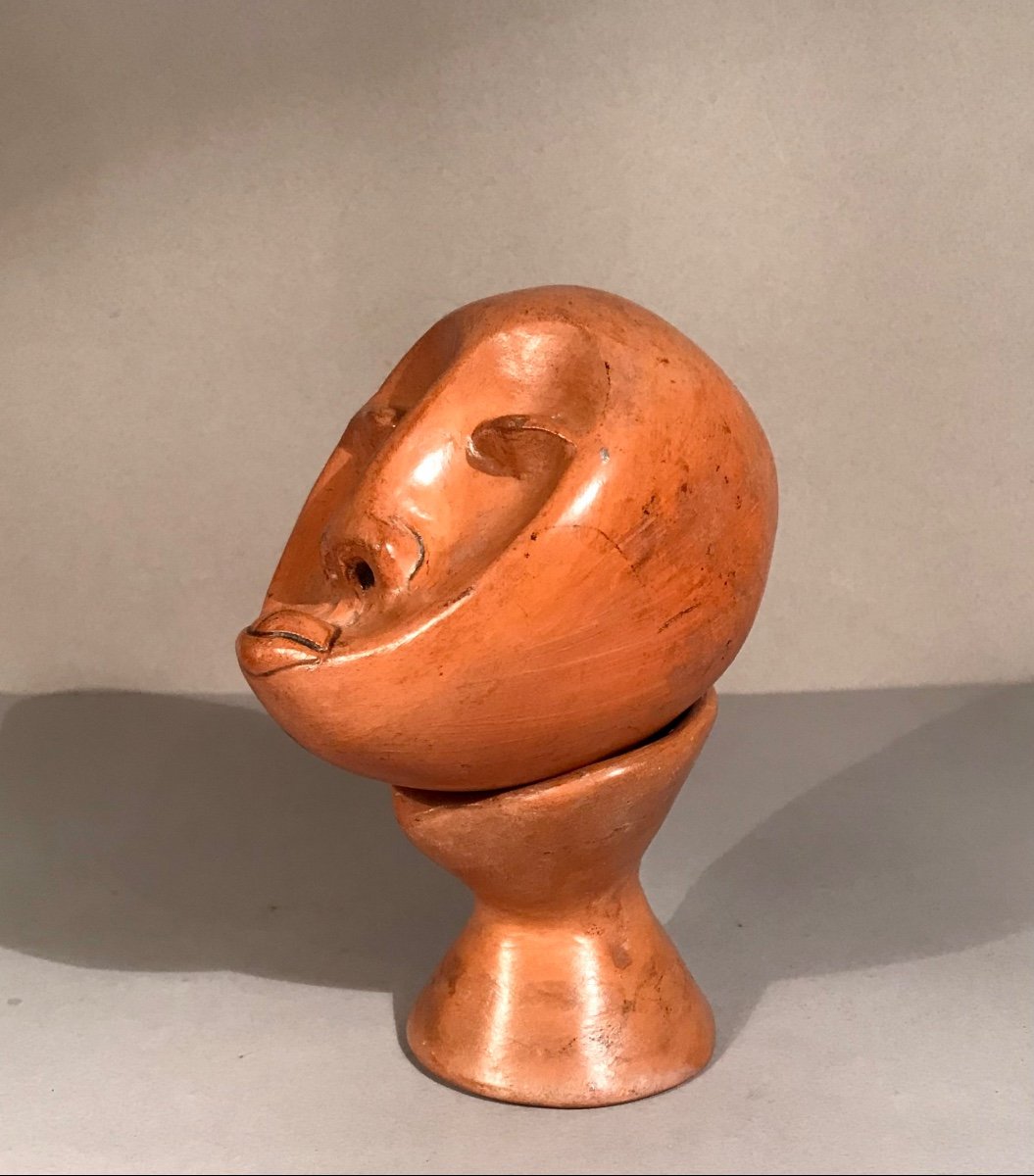 Modern Art Cubism Neoprimitivism Anthropomorphic Sculpture In Terracotta France Circa 1940/50-photo-3