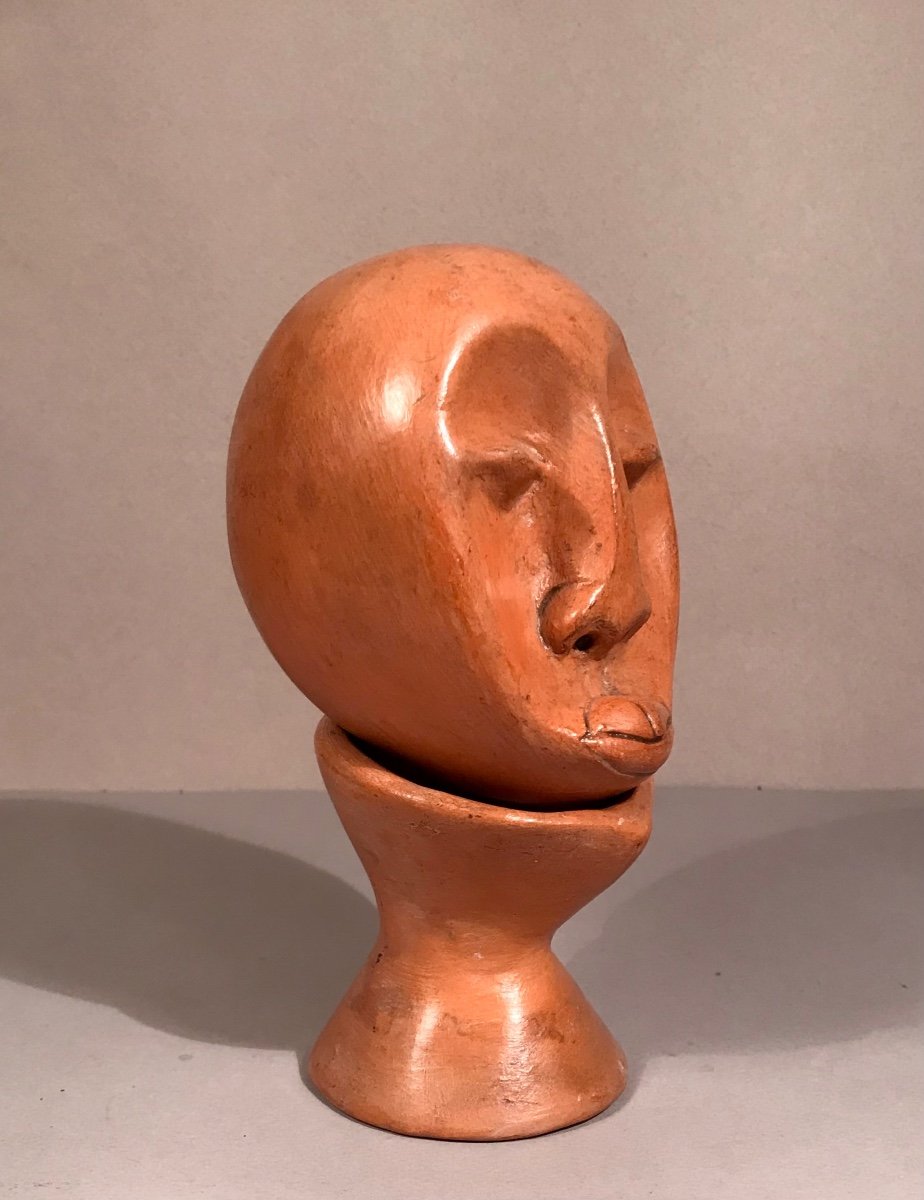 Modern Art Cubism Neoprimitivism Anthropomorphic Sculpture In Terracotta France Circa 1940/50-photo-6