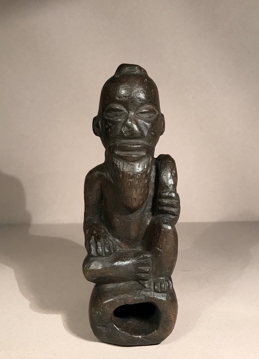 Funerary Statue Kongo Ntadi/bitumba Stone Drc/zaire Early Arts African Art Early 20th Century-photo-1