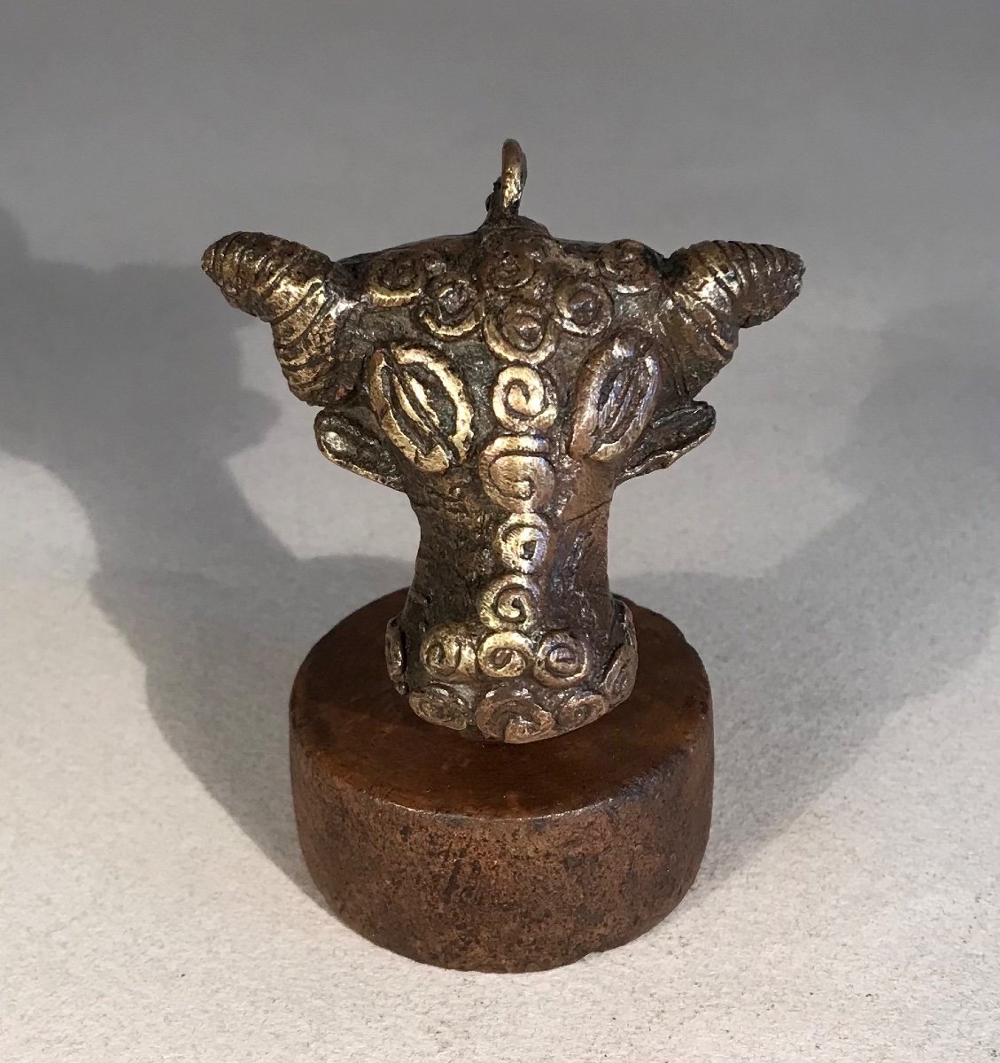 Akan Baoulé-ashanti Togo/ghana/ivory Coast Early Arts Buffalo Head Bronze Lost Wax 20th-photo-2
