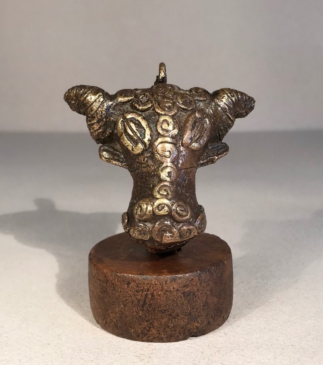 Akan Baoulé-ashanti Togo/ghana/ivory Coast Early Arts Buffalo Head Bronze Lost Wax 20th-photo-7