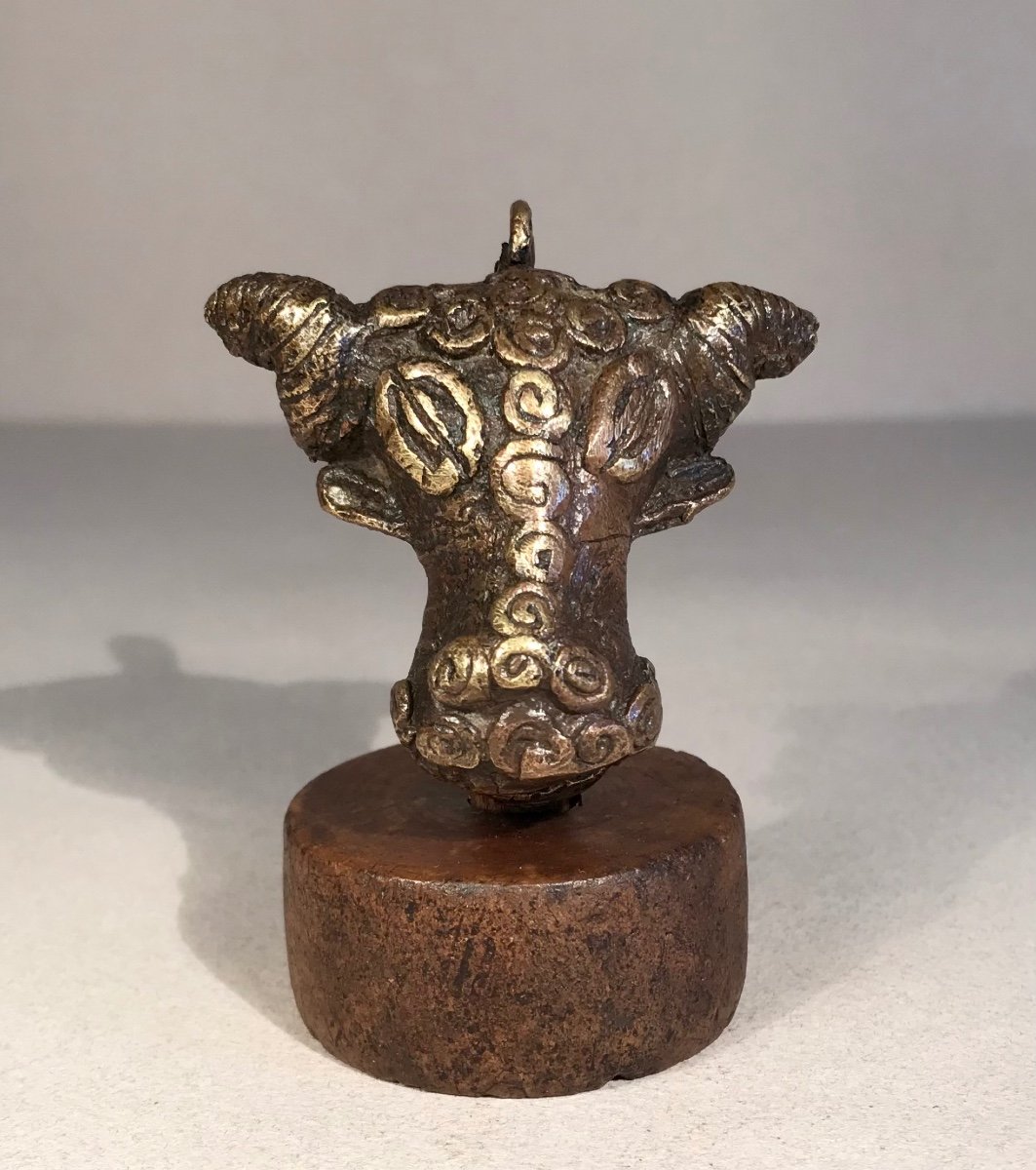 Akan Baoulé-ashanti Togo/ghana/ivory Coast Early Arts Buffalo Head Bronze Lost Wax 20th