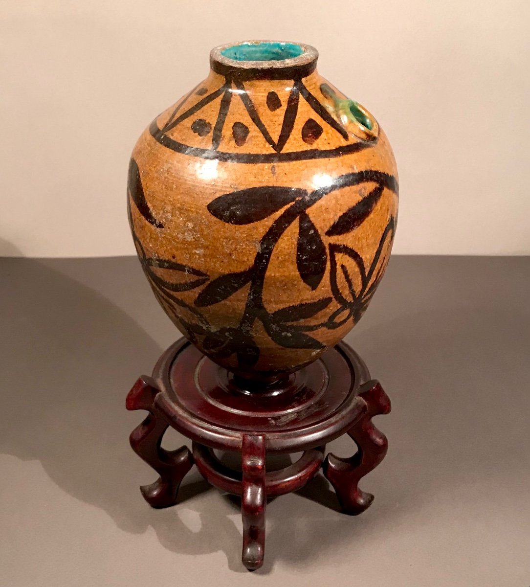 Arts Décoratifs début 19ème Moyen-Orient Iran/Perse Huka/Houka Faïence Décor Floral Kadjar -photo-7